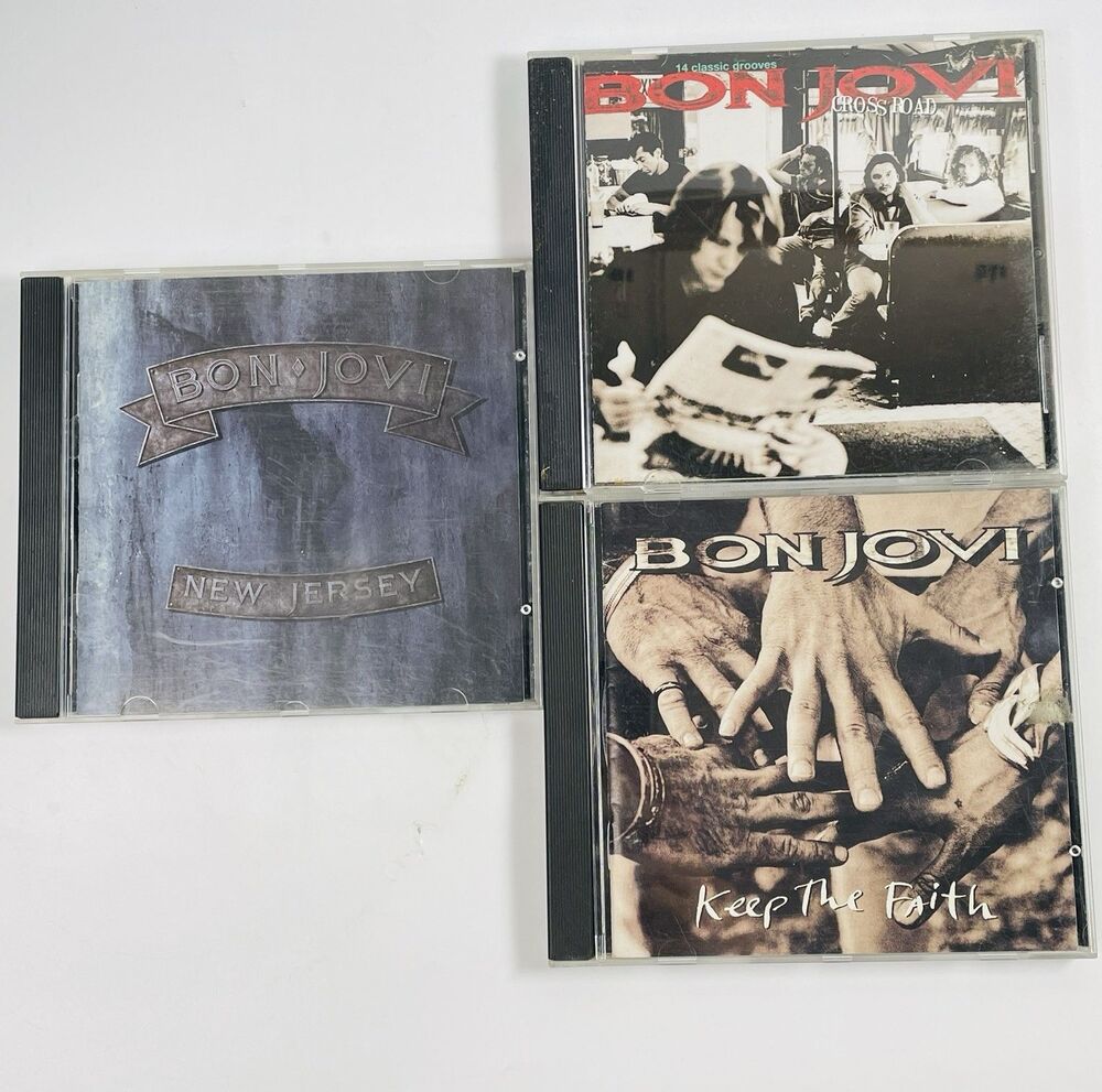Lot of 3 Bon Jovi CDs Keep The Faith Crossroad New Jersey